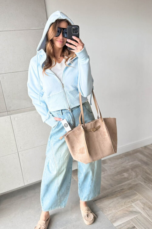 BLUZA JOY ROZPINANA błękit - rozmiar SX/S/M