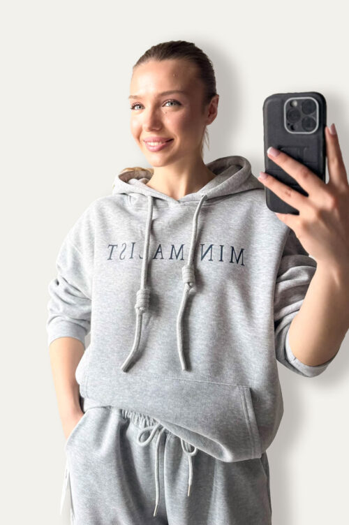 BLUZA MINIMALIST szary melanż