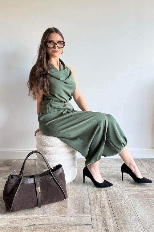 KOMPLET SATYNA MAT  khaki rozmiar UNI