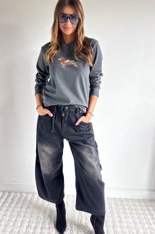BLUZA Z JAMNIKIEM grafit-rozmiarS/M