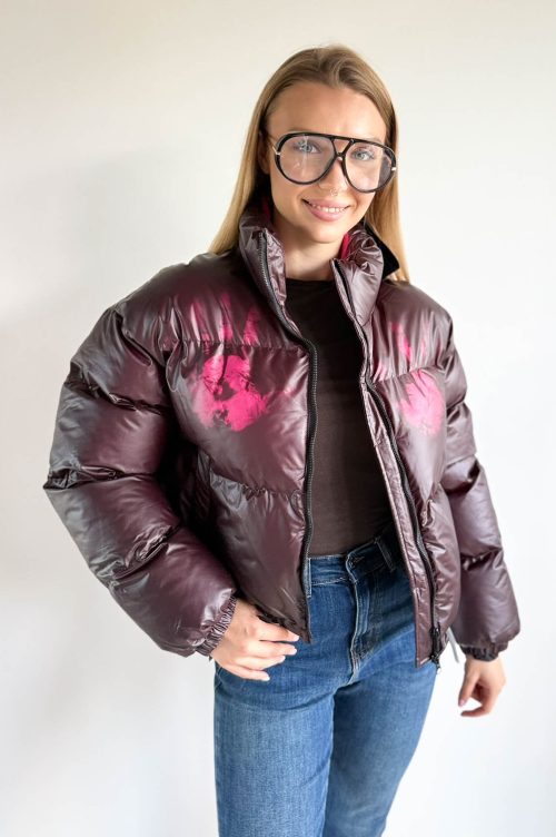 KURTKA TERMO KOLOR bordo - fuksja