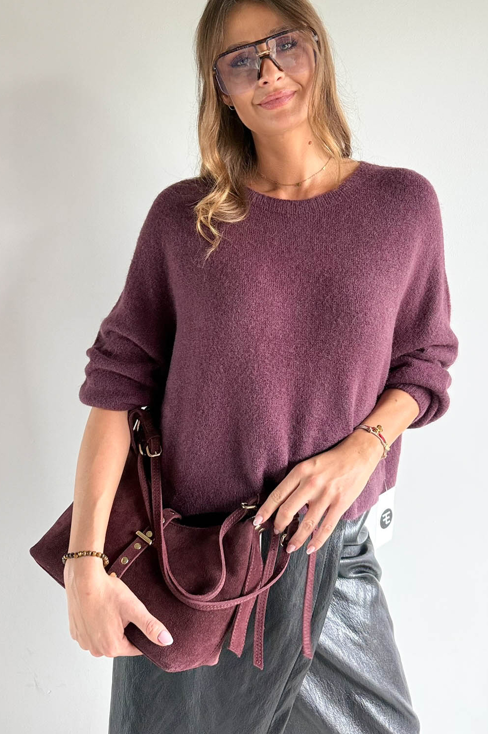 SWETEREK BABY ALPAKA 30% śliwka-rozmiar S/M/L - obrazek 3