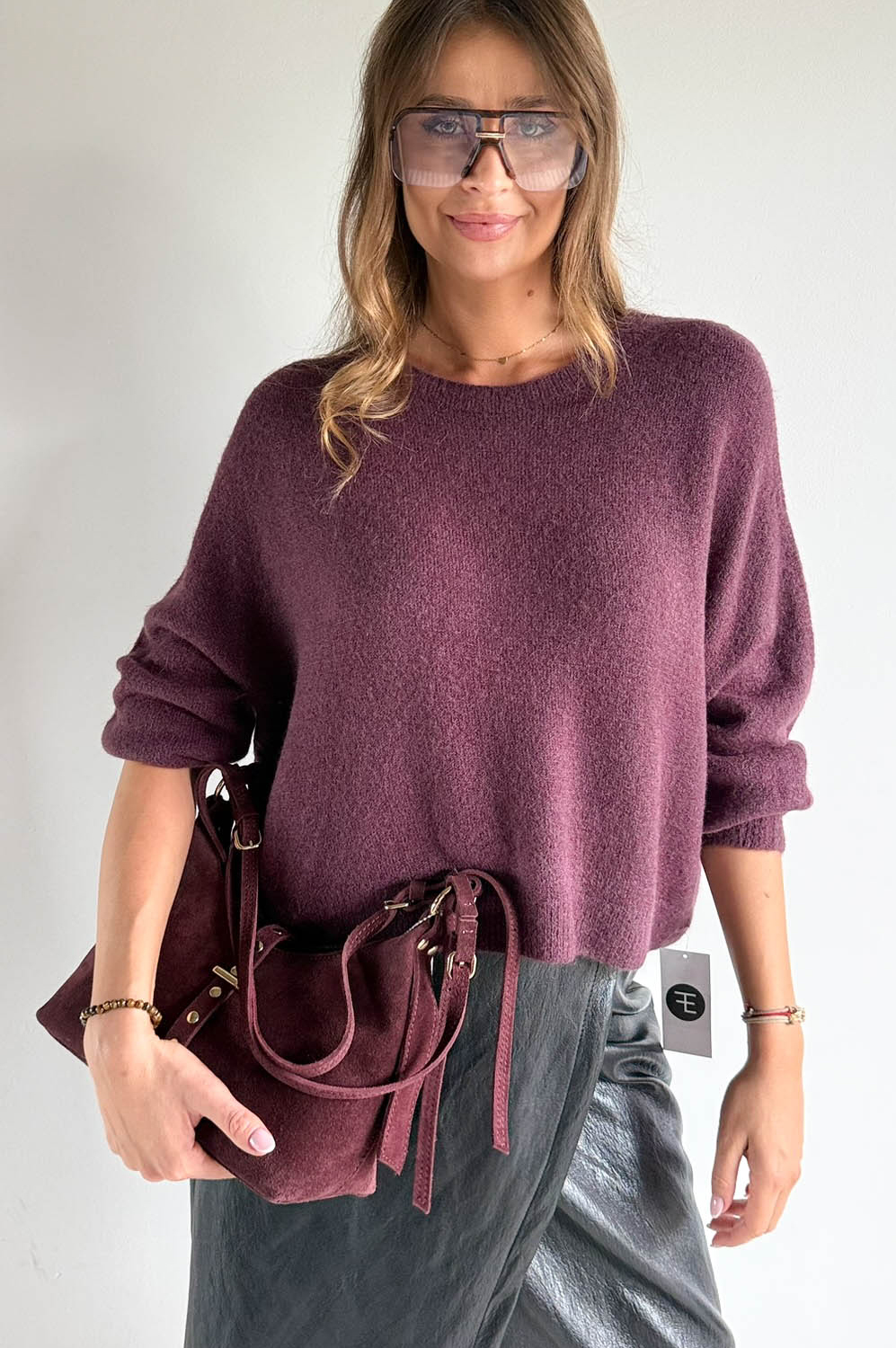 SWETEREK BABY ALPAKA 30% śliwka-rozmiar S/M/L - obrazek 6