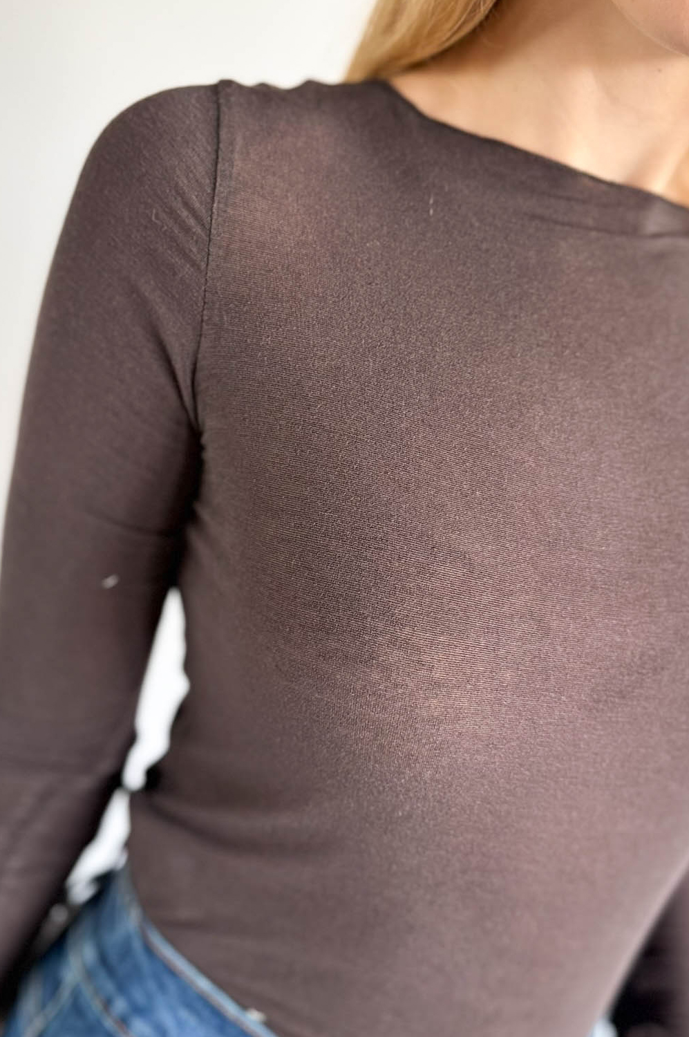 BLUZKA CASHMERE gorzka czekolada - rozmiar UNI - obrazek 2