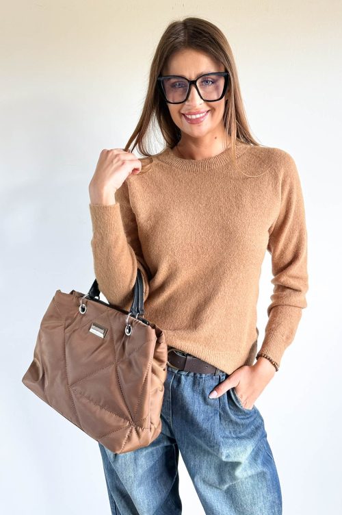 SWETEREK RAGLAN BABY ALPAKA 15% koniak - rozmiar XS/S/M