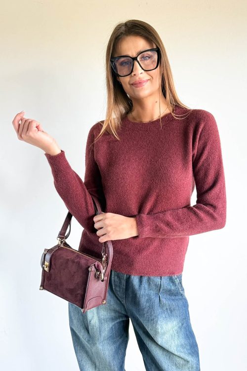 SWETEREK RAGLAN BABY ALPAKA 15% rdzawy cynamon - rozmiar XS/S/M